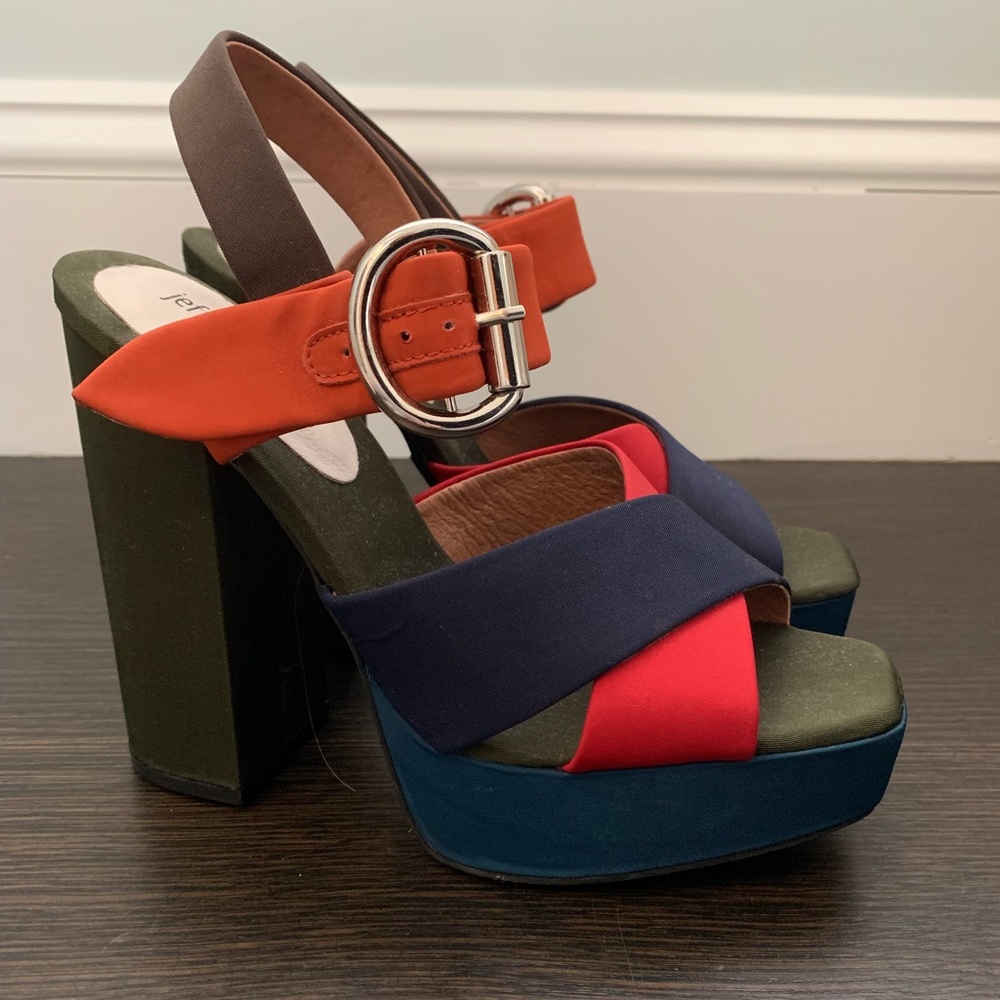 BRAND NEW Jeffrey Campbell color blocked heals.